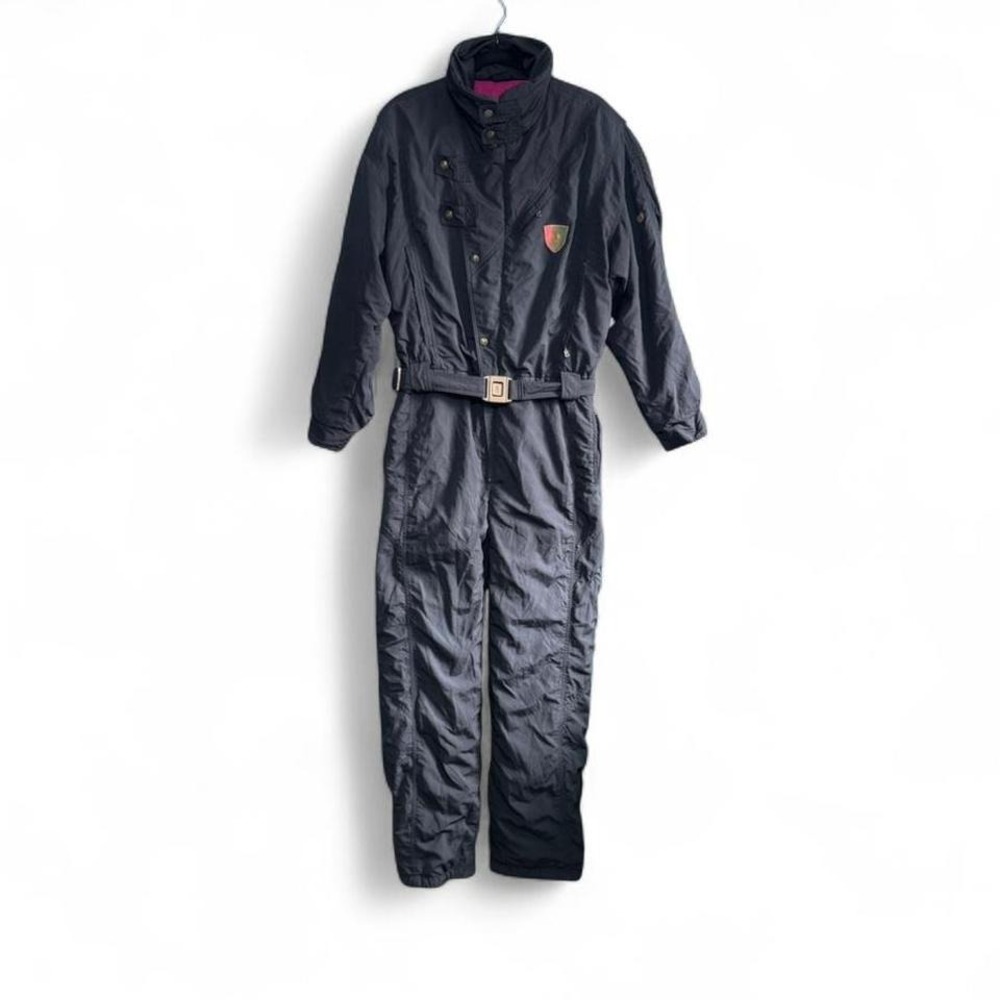 Vintage Bogner Skisuit Women's Size Large EU 40 Navy Blue‎ Embroidered Retro
